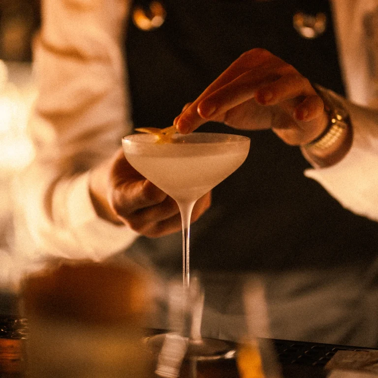 Lazy Lion interior with cocktail