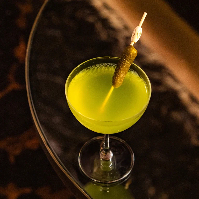 Pickled Pleasure cocktail - Lazy Lion Coctail Bar